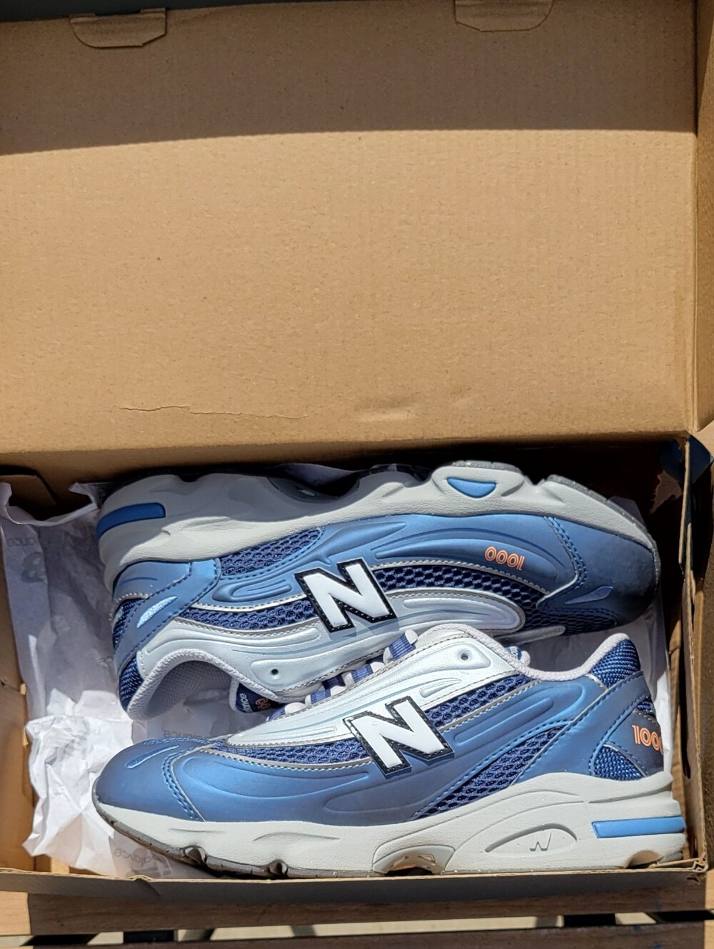 size 5 youth, 6.5 women New Balance 1000 Blue and Gray GC1000PK brand new in box